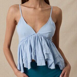 1 LEFT!! ALWAYS FIRST BLUE RUFFLE TANK TOP
